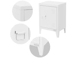 Outlet ML-Design Nachttisch in 40x30x58 cm aus Stahl Industriedesign Weiß