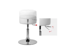 Best ML-Design Schminkhocker Weiß Runder Sitzhocker 33cm Höhenverstellbarer aus Stahl