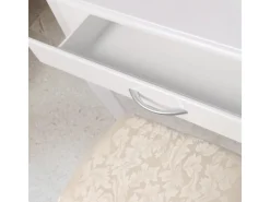 Clearance ML-Design Schminktisch Weiß mit Spiegel Hocker 3 Schubladen 75x140x40 cm aus MDF