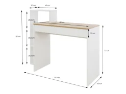 ML-Design Schreibtisch mit Regal Weiß Tischplatte in Sonoma-Eiche 110x72x40 cm
