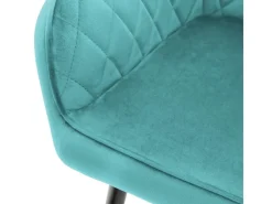 ML-Design Set 2 Esszimmerstühle mit Armlehne und Rückenlehne Petrol Samtbezug