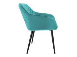 ML-Design Set 2 Esszimmerstühle mit Armlehne und Rückenlehne Petrol Samtbezug