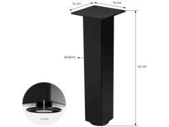 ML-Design Tischbeine 4Er Set I-Design H42 cm Stahl 8x8 cm
