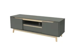 Outlet ML-Design TV-Schrank 140x40x46cm Grün-Natur mit 2 Türen für Fernseher bis 65Zoll