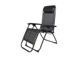 Discount Mojawo Luxus Comfort GartenstuhlRelaxsessel Relaxstuhl Liegestuhl Klappbar Verstellbar mit Kopfpolster Schwarz und Grau