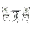 Online Mojawo Mosaik Sitzgarnitur Set 3teilig Sitzgruppe Gartenmöbel Tisch Stühle 60cm