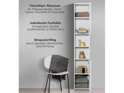 mokebo Bad Hochschrank Der Kapitän Badezimmerschrank in 180x33x34 HxBxT in cm in 2 Weiß