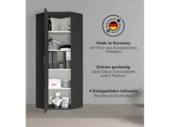mokebo Eckschrank in Anthrazit Der Lange Schrank Aufbewahrungsschrank oder Mehrzweckschrank