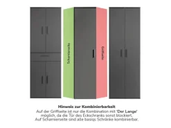 mokebo Eckschrank in Anthrazit Der Lange Schrank Aufbewahrungsschrank oder Mehrzweckschrank