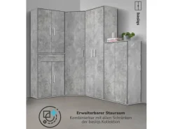 Sale mokebo Eckschrank in Der Lange Schrank Aufbewahrungsschrank oder Mehrzweckschrank Grau