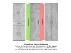 Sale mokebo Eckschrank in Der Lange Schrank Aufbewahrungsschrank oder Mehrzweckschrank Grau