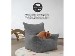 Clearance mokebo Kindersessel aus Cord Der Pausenheld Sitzsack Kinder Kindersitzsack in Anthrazit