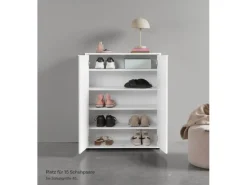 mokebo Schuhschrank Der Concierge Schuhregal mit zwei Türen Flurschrank oder Sideboard 74 cm breit in weiß