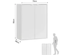 mokebo Schuhschrank Der Concierge Schuhregal mit zwei Türen Flurschrank oder Sideboard 74 cm breit in weiß