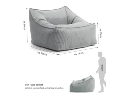 mokebo Sitzsack Sessel aus Cord Der Lümmel XXL Sitzsack Cord Sessel oder Sitz Sessel in