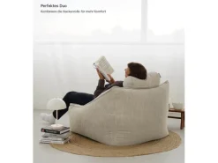 New mokebo Sitzsack Sessel aus Cord Der Lümmel XXL Sitzsack Cord Sessel oder Sitz Sessel in Beige