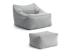 mokebo Sitzsack Sessel mit Hocker aus Cord Der Lümmel XXL Sitzsack Cord Sessel oder Sitz Sessel in