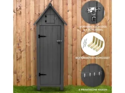 Sale Monstershop Gartenschrank aus Holz Grau Gartenschrank aus Holz – Grau