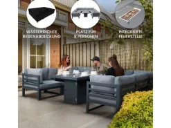 Best Monstershop Modulares Gartenlounge Set mit integrierter Feuerstelle