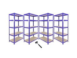 Monstershop Monster Racking T-Rax Eckregal & 4x 90cm Lagerregal Blau