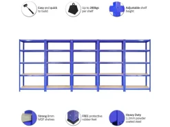 Sale Monstershop 5x Monster Racking T-Rax 90cm Lagerregal Blau mit Gratis Gummihammer