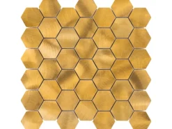 Mosaik Aluminium Gold Hexagon 30 cm x 30 cm