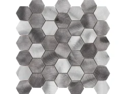 Hot Mosaik Aluminium Silver Hexagon 30 cm x 30 cm