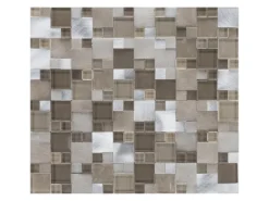 Mosaik Glas & Aluminium Beige Brush 27 cm x 30 cm