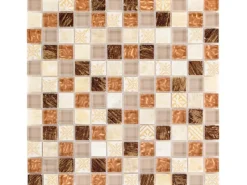 Mosaik Glas & Stein Maya Sun 30 cm x 30 cm Beige Braun