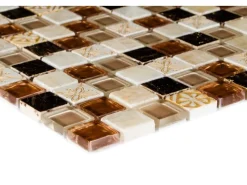 Mosaik Glas & Stein Maya Sun 30 cm x 30 cm Beige Braun