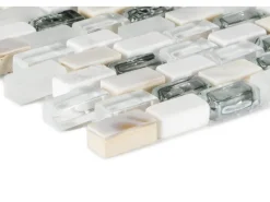 Best Mosaik Glas & Stein 5th Avenue Mix Seashell 28,5 cm x 28,5 cm White