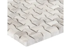 Online Mosaik Marmor Basket 3D poliert 30 cm x 30 cm Grau