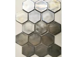 New Mosaikmatte Cadiz Hexagon Keramik 26 cm x 29,9 cm Grau