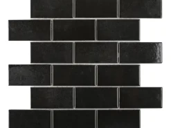 Discount Mosaikmatte Castello Brick Keramik 30,3 cm x 30,6 cm Schwarz