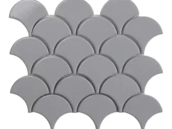 Sale Mosaikmatte Fächer Keramik 26 cm x 22 cm Grau