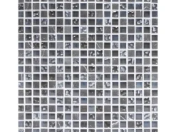 Hot Mosaikmatte Glas & Marmor Schwarz-Perlmutt 30 cm x 30 cm