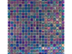 Sale Mosaikmatte Glas Perlmutt Dunkelblau 33 cm x 33 cm