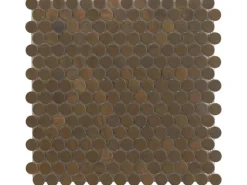 Mosaikmatte Knopf Metall Kupfer 30 cm x 30 cm