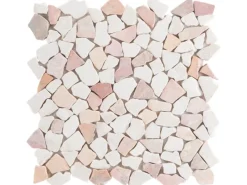 Mosaikmatte Mini Poly Marmor Rosso 28 cm x 28 cm