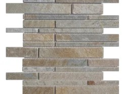 Mosaikmatte Quarzit Beige Bunt Bricks 30 cm x 30 cm