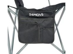 New 24Move Campingstuhl faltbar Klappstuhl gepolstert inkl. Tragetasche - 150kg - schwarz