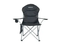 New 24Move Campingstuhl faltbar Klappstuhl gepolstert inkl. Tragetasche - 150kg - schwarz