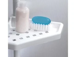 Best MSV Eck-Duschregal Kunststoff 4 Ablagen Höhenverstellbar 24 x 24 x 260 cm Weiß