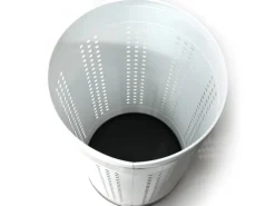 MSV Wäschekorb Edelstahl mit Sitzdeckel Gepolstert 46 l