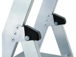 MUNK Aluminium-Stehleiter mit Rollen und Griff 4 Stufen