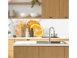 MySpotti Küchenrückwand Profix Cucina Aqua 100 x 60 cm Gelb-Orange-Weiß