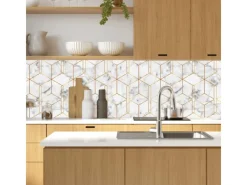 Outlet MySpotti Küchenrückwand Profix Cucina Nicole 160 x 60 cm Weiß-Gold