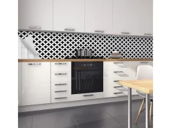 New Myspotti Küchenrückwandfolie Chadi Selbstklebend 450 cm x 60 cm Schwarz-Weiß