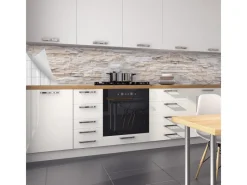 Myspotti Küchenrückwandfolie Bruchsteinwand Beige Selbstklebend 450 cm x 60 cm