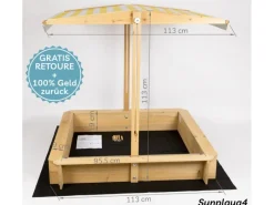 Clearance needs&wants Holz Sandkasten mit Dach Sunplaya4